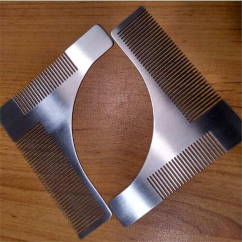 Stainless Steel Beard Shaping Tool Beard Modeling Template Carding Tool Beard Comb for Mens Shaving New Fashion 200pcs