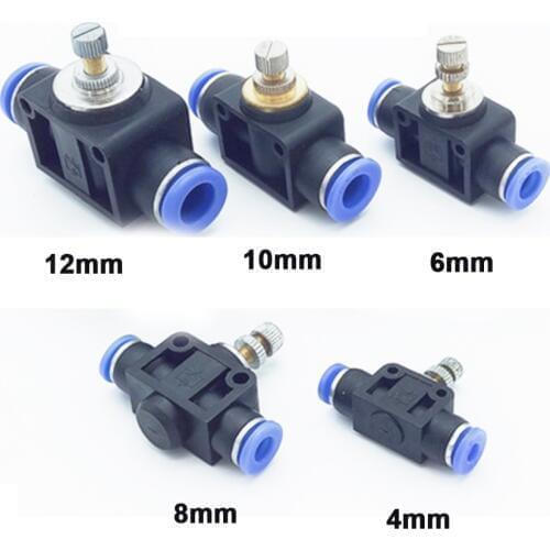 Throttle Valve SA 4-12mm Air Flow Speed Control Valve Tube Water Hose Pneumatic Push In Fittings Pneumatic Fittings Connectors