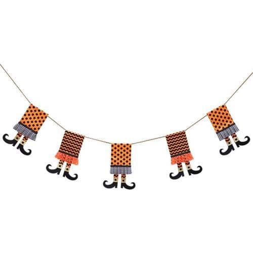 Halloween Banner Decorative Novelty High Heels Hanging Banner Party Banners Garland Tent Decoration Bunting Decor Party Favor