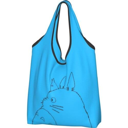 Totoros Lovely Cat Canvas Bag Woman Cheap Bag Anime Ins Shopper Bag