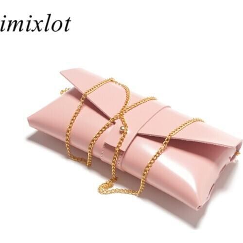 Imixlot Delicate Fashion Long Chain Soft Leather Glasses Bag Women Girls Charm High-grade Portable Storage Box Container