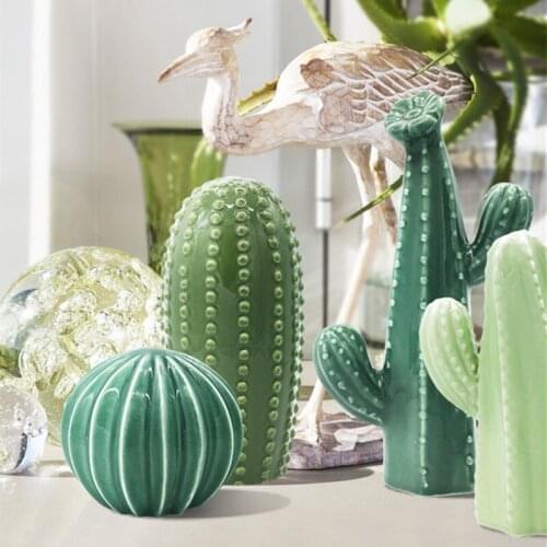 Nordic Cactus Ceramic Ornaments Room Decoration Creative Wine Cabinet TV Cabinet Decoration ,Aesthetic Room Decor