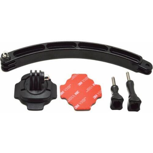 360 Degree Rotating Helmet Mount + Extension Arm + 3M Adhesive Sticker for Gopro Hero 8 7 6 5 4 3+ for XIaomi Yi SJCAM