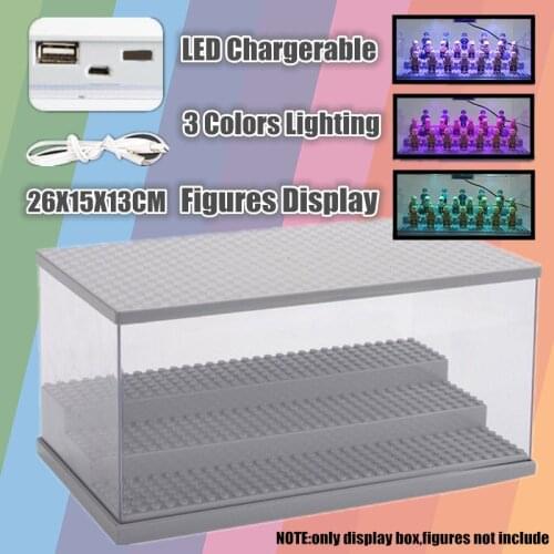 New 3 Colors Lighting Display Box Mini Base Storage Case Led Figures Shows Building Block Bricks Toy Kid Gift Birthday