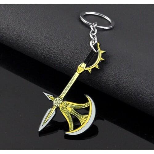 The Seven Deadly Sins Axe Bottle Opener Keychain Nanatsu no Taizai Escanor Divine Axe Rhitta Weapon Key Chain for Men Jewelry