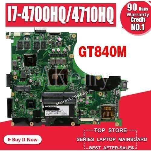 N56JN Laptop motherboard For Asus N56JN N56J N56 Test original mainboard I7-4700HQ/4710HQ GT840M-2GB