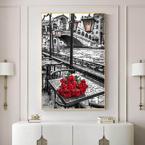 White Flowers Modern DIY Embroidery 11CT Cross Stitch Kits Needlework Craft Set Printed Canvas Cotton Thread Home Sell