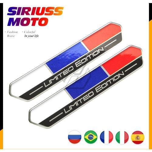 Russia Flag Limited Edition Sticker Motorcycle Tank Decal Italy Brazil Spain France Flag Stickers for Motorbike for Car Styling