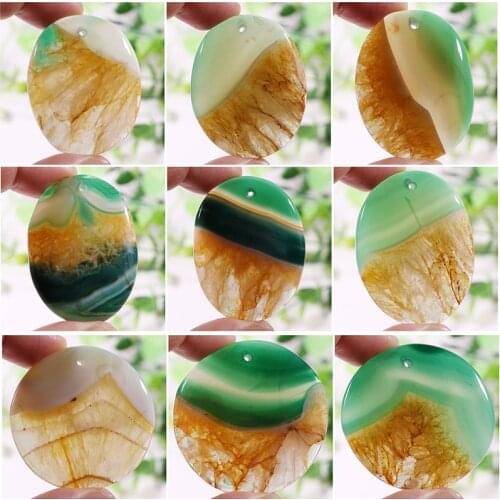 Natural Green Yellow Druzy Geode Crystal Agates Stone Pendant Multiple Size Shape Stone Bead for Jewelry Making 1pc