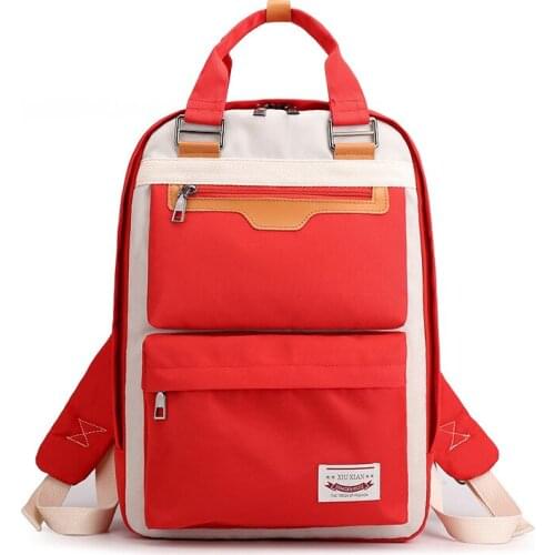 New Nylon Fabric Backpack Schoolbag For Primary And Secondary School Students Portable Water-repellent Laptop Bag Large KM8013