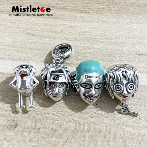 Mistletoe 925 Sterling Silver Cartoon Boy Charm Bead and Pendant Dangle Jewelry