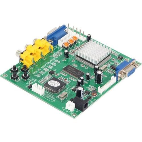 1 Set RGB CGA EGA YUV to VGA HD Video Converter Board Moudle HD9800 GBS8200 True digital 24-bit A/D converter signal auto scan