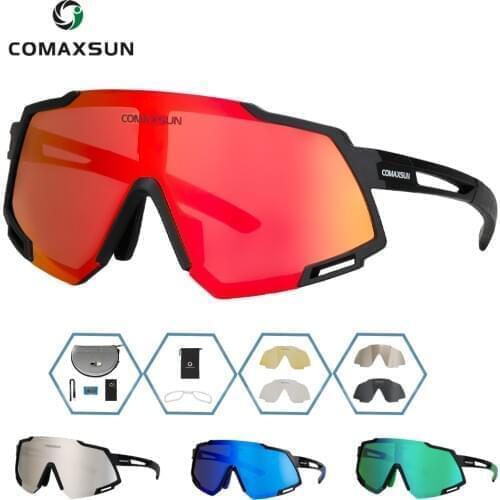 Comaxsun Professional Polarized Cycling Glasses MTB Road Bike Goggles Outdoor Sports Bicycle Sunglasses UV 400 With 5 Lens TR90