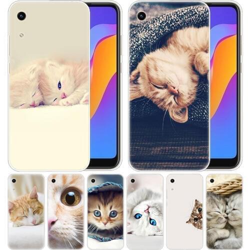 Luxury Silicone Case Sleeping Kitten Cat for Huawei Honor 9X 8A 7A 20 Pro 7X 8X 7S 8S 8 9 10 Lite View 20 20i 10i Play Fashion