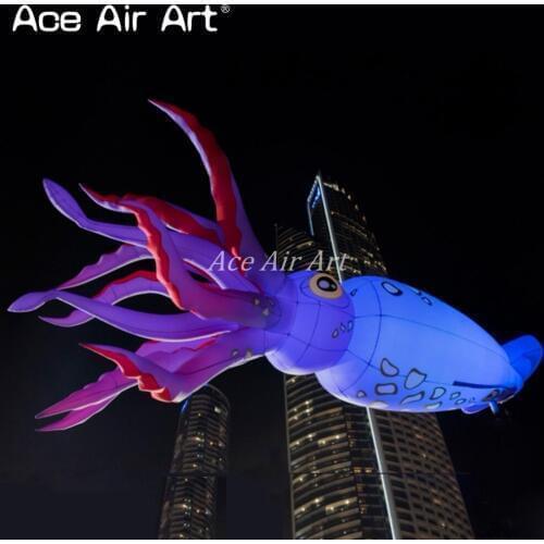 Brand new portable horrible Inflatable King squid replica hanging to the ceiling