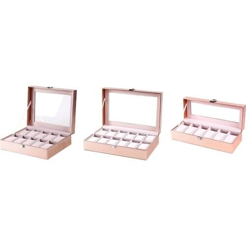 Special Case for Women Female Girl Friend Wrist Watches Box Storage Collect Pink Pu Leather