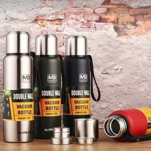 500/750/1000/1500ml Outdoor Thermos Bottle Portable Large Capacity Insulated Cup Military Style Vacuum Flask