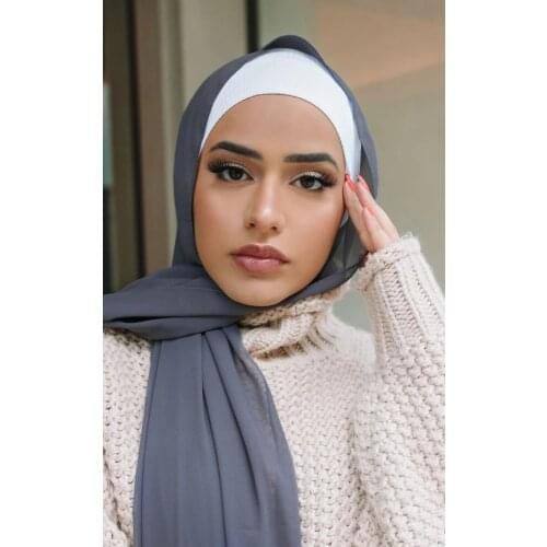Women Jersey Muslim Inner Cap Stretch Hijab Underscarf Solid Color Islamic Turban Headwear Headscarf Hair Accessories