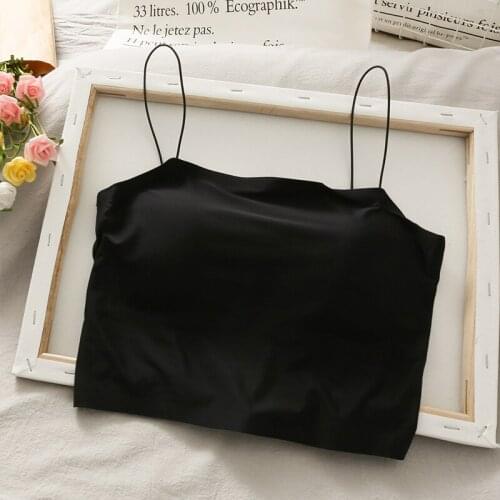 Women Solid Spaghetti Strap Crop Top Plain Hot Summer Tank Tops For Woman Plain Casual Knitted Crop Tops For Women Summer