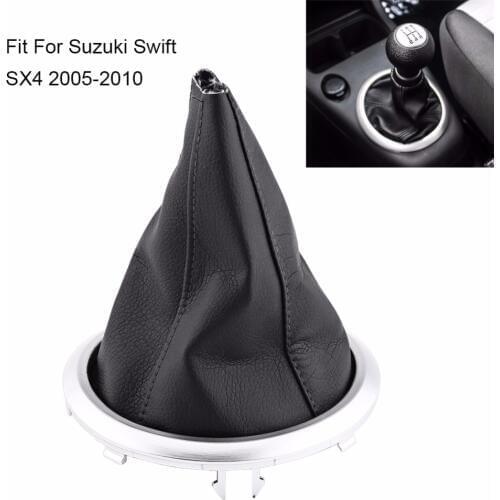 1 Pcs Car Manual Transmission Shift Lever Frame Boot Cover Black Gear Shift Boot Cover Fit For Suzuki Swift SX4 2005-2010