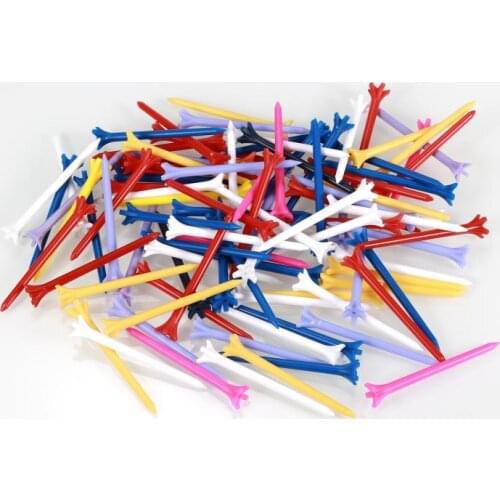 100 Pcs/lot Plastic Golf Tees Multi Color 5 Prong 8.3CM Durable Rubber Cushion Top Golf Tee Golf Accessories For Golf Lovers