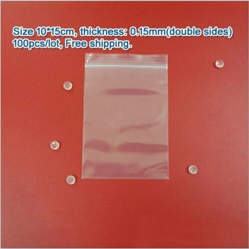 100pcs/lot high quality Transparent PE Zip Lock jewelry Gift Packaging Bags, 10*15cm clear plastic bags for clothing storage
