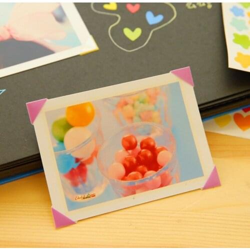 102pcs Self-Adhesive Photo Frame Corner Sticker colorful Photo Corner Stickers Craft Scrapbook Album Sweet PVC Frame Protector