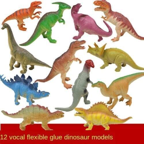 12 Models of Toy Models Collection Model Toys Brachiosaurus Tyrannosaurus Rex Dinosaur Collection Animal Plastic PVC K15