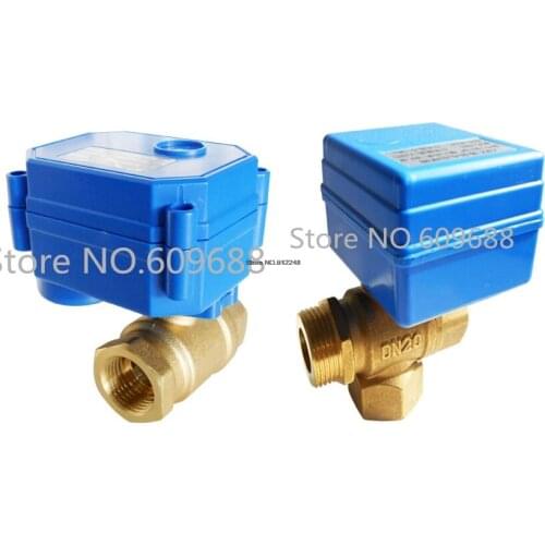 2 Way 3 Way Motorized Ball Valve Brass DN15 DN20 DN25 Electric ball Valve, CR01/CR02,9-24V