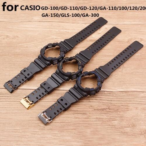 Watch Accessories Rubber Resin Watch Strap Case for Casio GA-110 100 120 GD-100 120 Men Womens Watch Strap