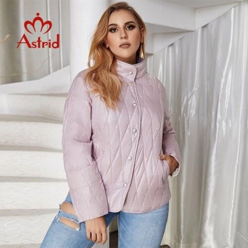 Astrid 2021 new Spring fashion Short women coat Stand collar high quality female Outwear trend Thin Jacket Plus size AM-9423