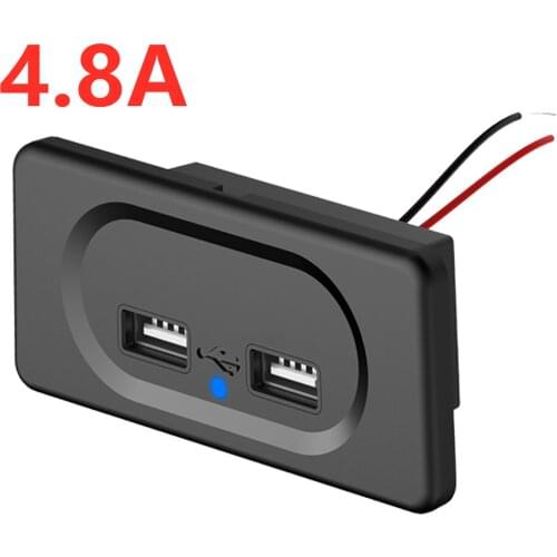 Dual USB 4.8A 3.1A Car Charger Socket 12V 24V With Led for Motorcycle Auto Truck ATV Boat RV Bus 2.1A 2.4A Power Adapter Outlet