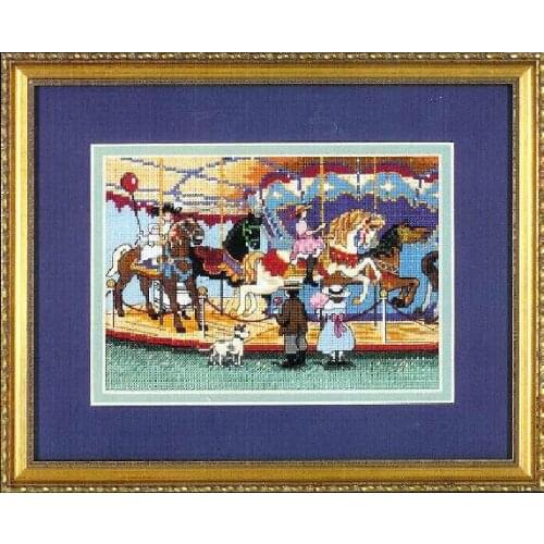 FREE Shipping Top Quality popular counted cross stitch kit Merry go round horse