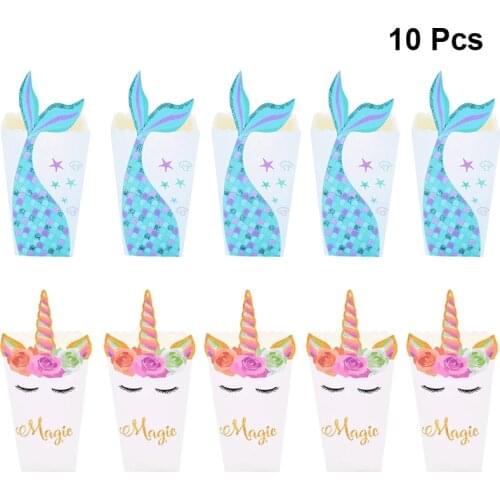 Unicorn Party Paper Popcorn Candy Cookies Box Gift Box Girl Boys Kids Favorite Birthday Party Decorations Baby Shower Supplies