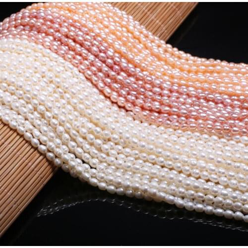 Hot Sale Natural Freshwater Pearl Beading Rice Shape White Pink Purple Beads for DIY Necklace Bracelet Jewelry Making Gift