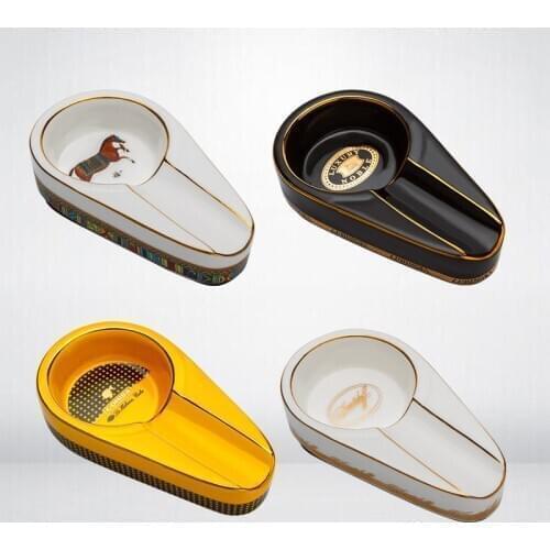 COHIBA Travel Mini 1 Holder Smoking Tool Ashtray Ceramic Antislip Pocket Cigar Cigarette For Car & Office & Home Ashtray