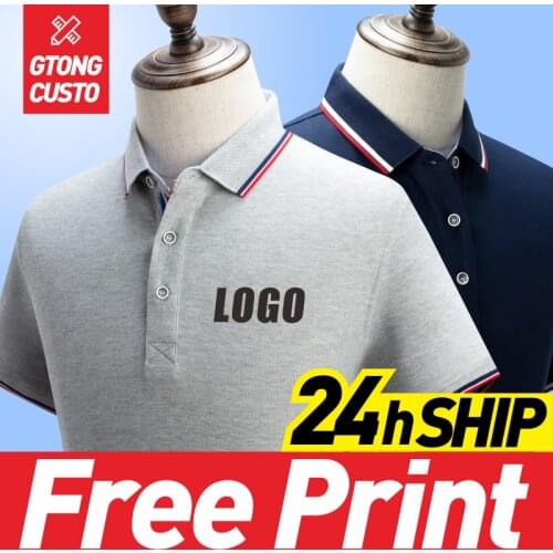 GTONG Custom Tshirt Tops Polo Shirts For Men Diy Logo Summer Work Clothes Print Corporate Culture Shirt Team Employee Printing