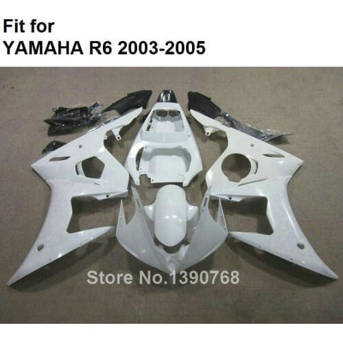 Top Selling Motorcycle Fairing Kit For YAMAHA White Black R6 2003 2004 2005 Fairings Set YZF R6 03 04 05 HZ68