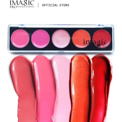 IMAGIC 5-color Lipstick Palette Makeup Matte Lip Gloss Long Lasting Waterproof Lipstick Cosmetics Women Gift
