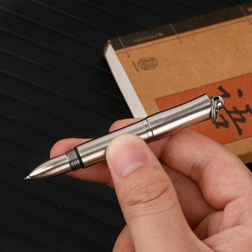 Mini Titanium Pen Business Office Signature EDC Pocket Ball-Point Pen Keychain