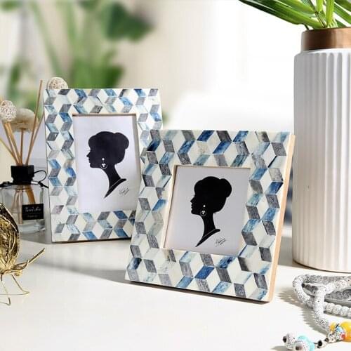 Creative Ox 1pcs Photo 4\ Frame Pattern Rectangle Geometric Material Bone