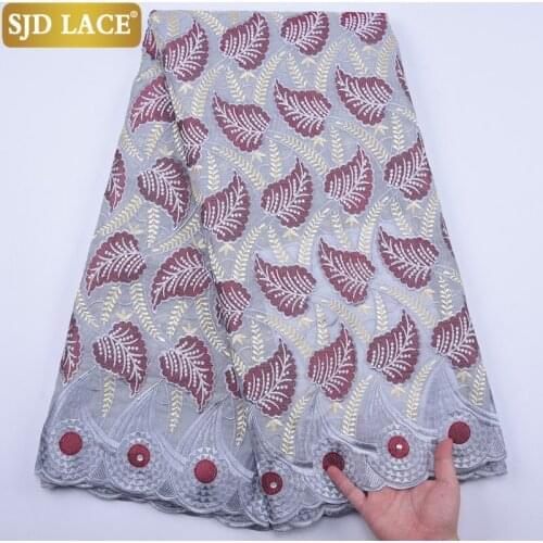 SJD LACE New African Lace Fabric High Quality Nigerian Lace Fabric Embroiderey Swiss Cotton Lace For Wedding Party FestivalA1871