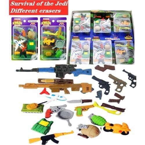 Chicken eating equipment weapon weapon Eraser Set student rubber stationery eraser