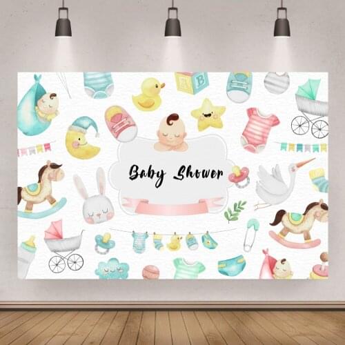 Painted Cute Toy Pattern Background Theme Birthday Party Backdrop Baby Shower Poster Home Wall Decoration Banner Vinyl