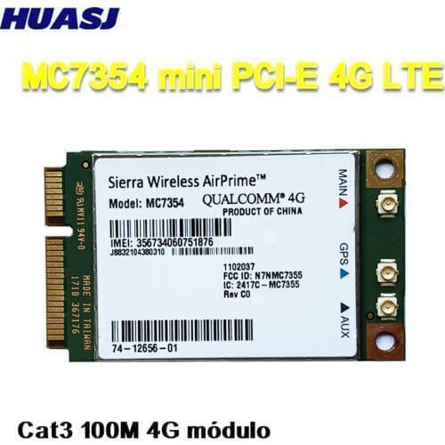 Huasj MC7354 MINI PCI-E 4G LTE WWAN Mobile brandband Módulo de tarjeta de red 4G Cat3 100M 4G módulo
