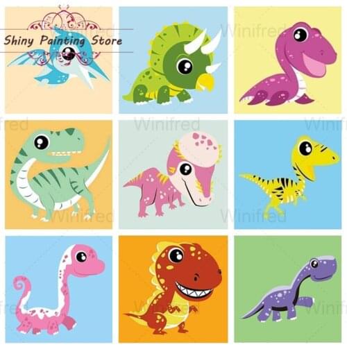 Cartoon Dinosaur Diamond Painting 5D DIY Colorful Diamond Embroidery Animal Cross Stitch Diamond Mosaic Boy Kids Handmade Gift