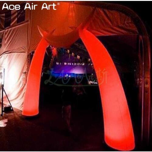New design glowing inflatable archway/entrance,led door structure with base blower for wedding and promotion