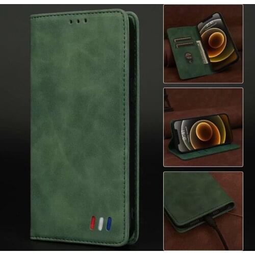 Retro Luxury Flip Wallet Case For iPhone 12 Mini 11 Pro X XS Max XR 8 7 6s 6 Plus Magnetic Card Holder Soft TPU Phone Bags Cover