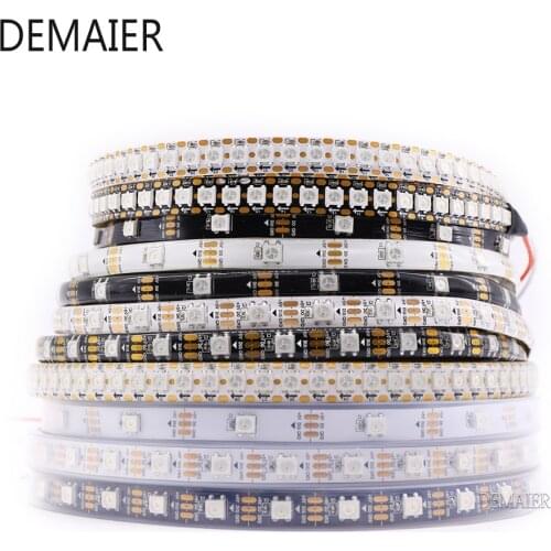 WS2812B Smart RGB LED Streifen WS2812 Einzeln Adressierbaren LED-Licht 30/60/144Leds PCB IP30/65/67 IC WS2812 Adressie 1M2M3M5M