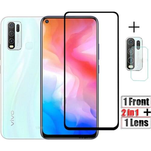 Screen Protector Glass For Vivo Y31 Protection Glass On For Vivo Y30 Y50 Phone Camera Len Tempered Front Protective Film VivoY31
